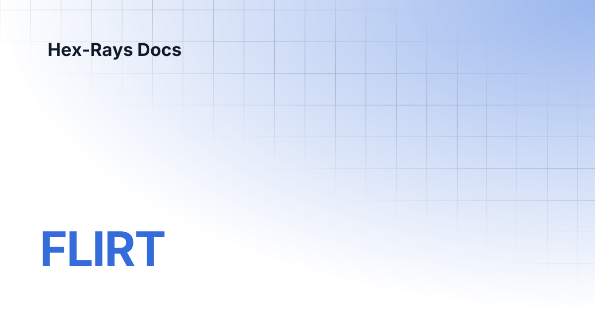 Flirt hex rays docs