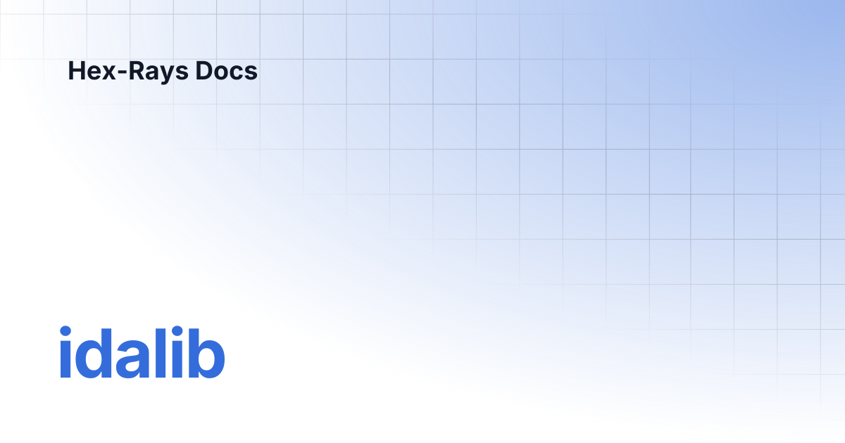 idalib | IDA 9.0 | Hex-Rays Docs