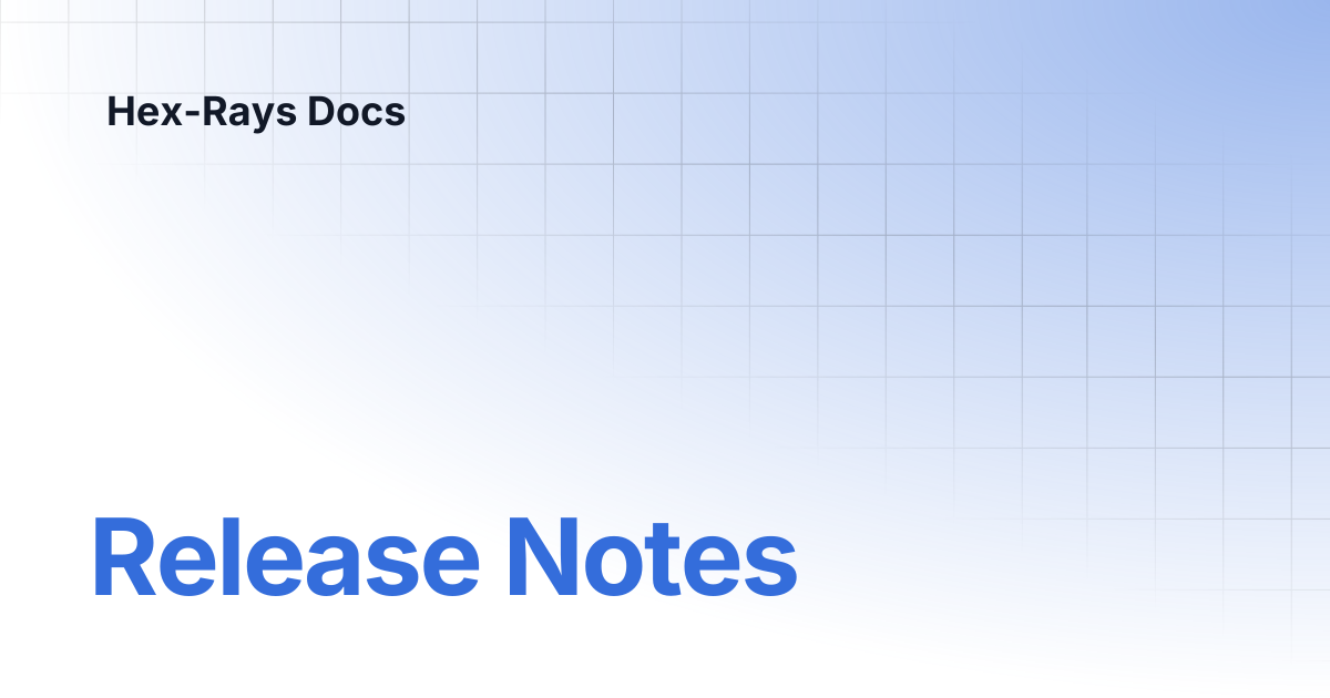 Release Notes | IDA 9.2 | Hex-Rays Docs
